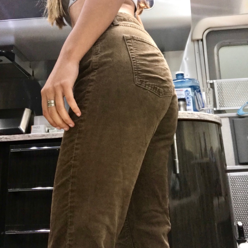 Distressed corduroy pants
